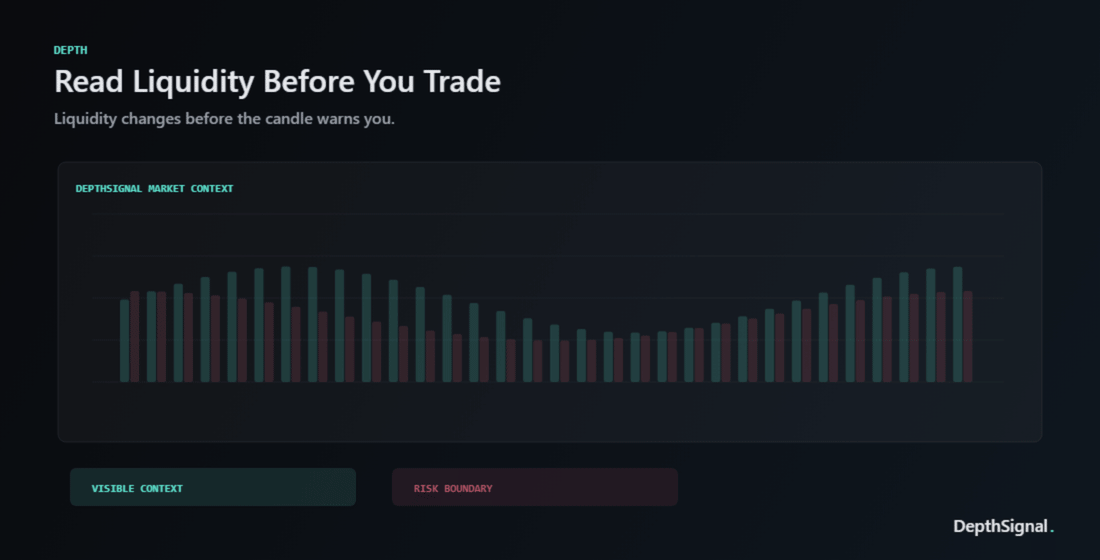 Liquidity changes before the candle warns you.